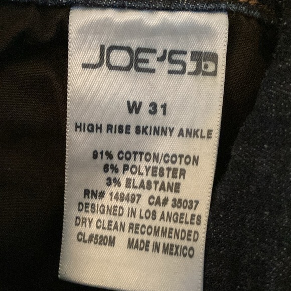 Women's Joe's Jeans High Rise Skinny Ankle Jeans size 31 denim color - Picture 7 of 7